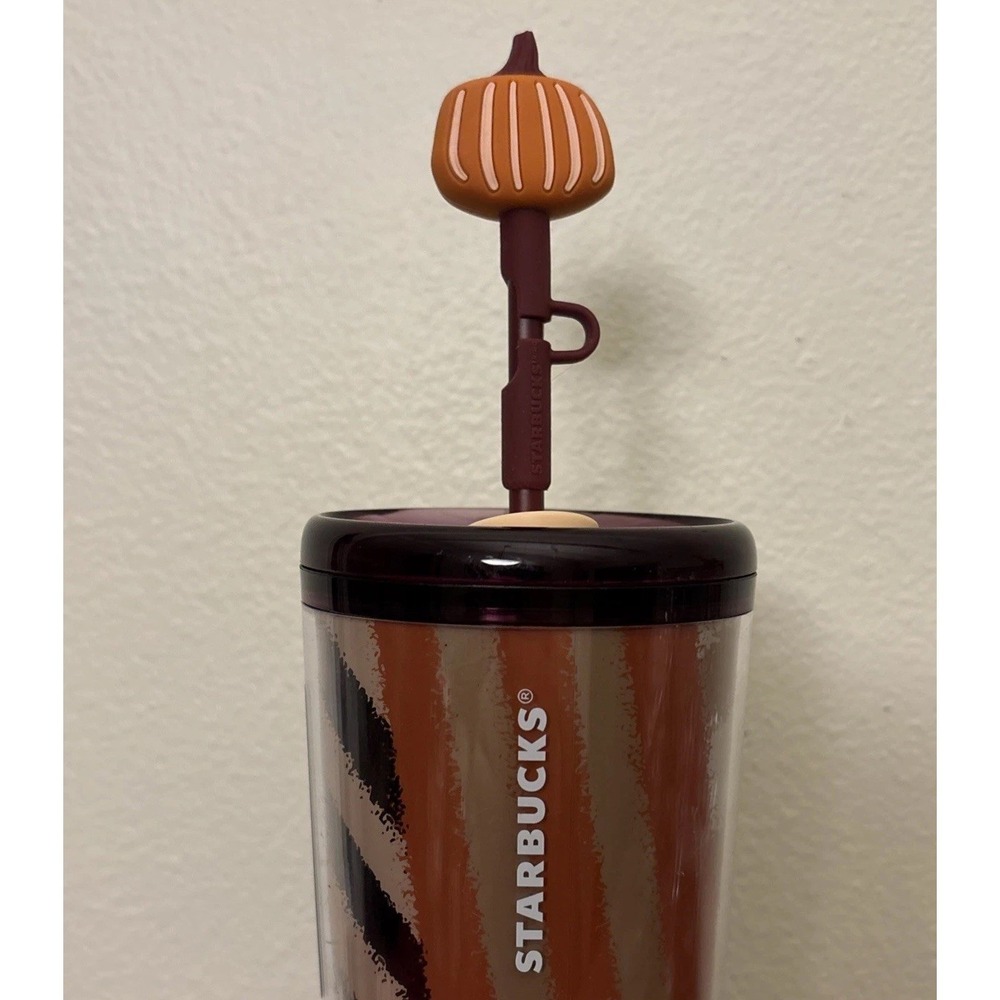 NWT Starbucks Fall Release 2025 Hot/Cold Tumbler w/Pumpkin Topper‎ 24 Oz - Picture 2 of 6